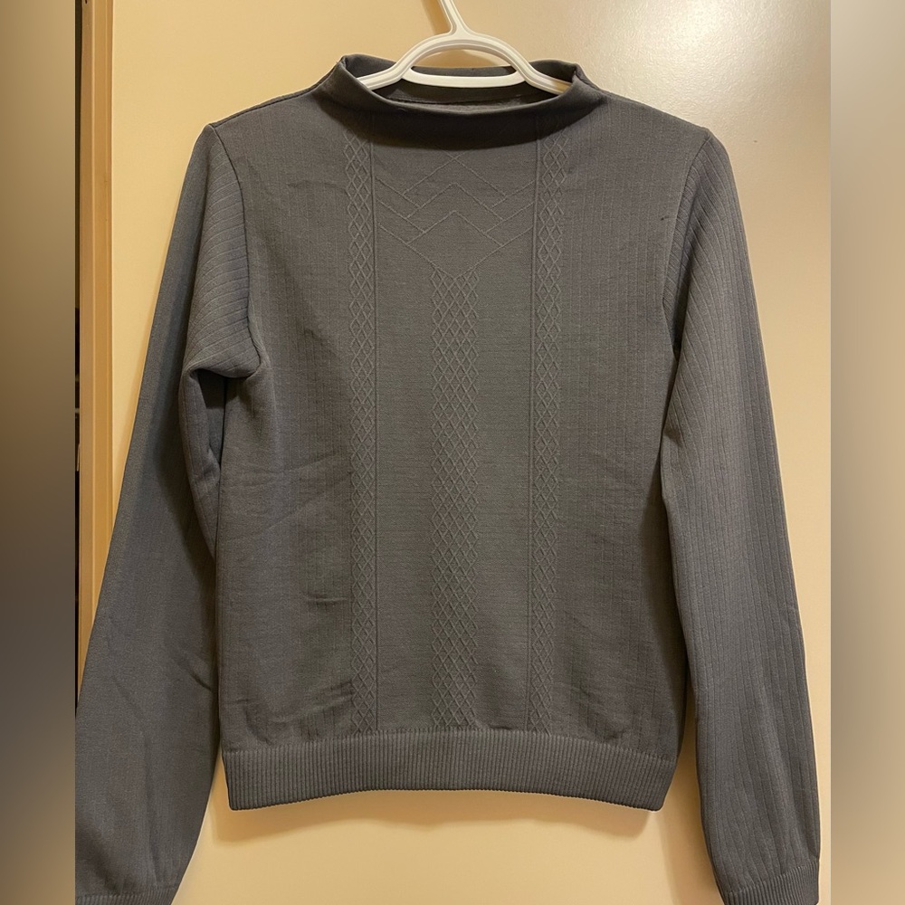 Fleece lined mock neck sweater
